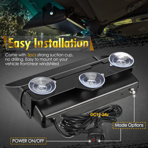 Image of Partsam LED Windshield Dash Deck Emergency Strobe Firefighter Lights