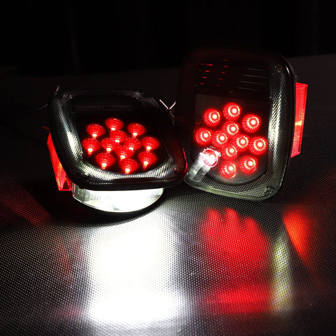 Image of Partsam Tail Lights Lamps for Jeep Wrangler TJ YJ CJ5 CJ7 1979-2006