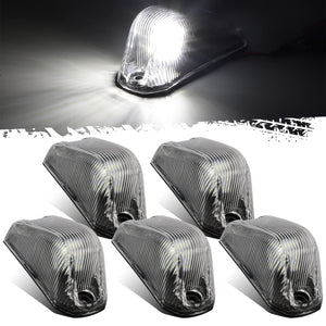 Partsam 5Pcs Clear Lens White LED Light Front Cab Marker Lights Top Roof Lights For Ram ProMaster 2014 2015 2016 2017