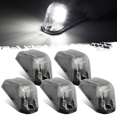 Image of Partsam 5Pcs Clear Lens White LED Light Front Cab Marker Lights Top Roof Lights For Ram ProMaster 2014 2015 2016 2017