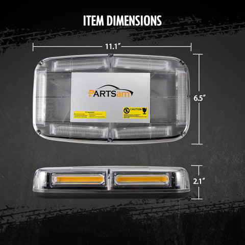 Image of Partsam LED Roof Top Strobe Lights for Snow Plow, Trucks
