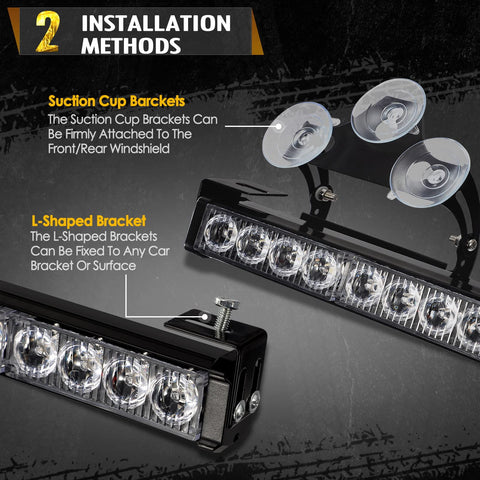 Image of Partsam LED Emergency Dual Strobe Light Bar for Police Volunteer Truck