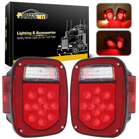 Image of Partsam Jeep Tail Lights Lamps for 1979-2006 Wrangler TJ YJ CJ5 CJ7