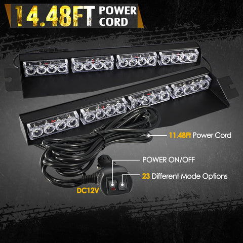 Image of Partsam LED Visor Strobe Light Bar Flashing Modes Firefighter Lights