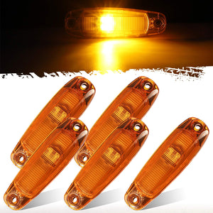 Partsam Replacement for Freightliner Cascadia Cab Roof Marker Clearance Lights Lamps 5pcs Amber Lens 4 LED Assembly, for Post 2014 New Generation Cascadia Cab Lights A66-01728-003