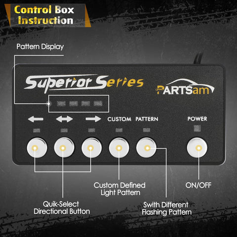 Image of Partsam Amber White LED Hazard Warning Grille Safety Emergency Lights