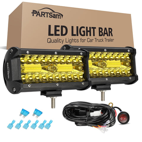 Image of Partsam Amber 12000LM Triple Rows Fog Lights for ATV UTV SUV Trucks