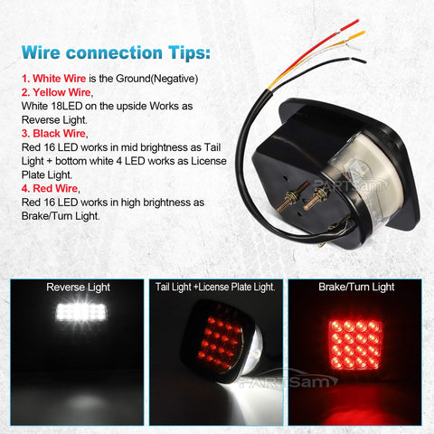 Image of Partsam Smoked Square LED Signal Tail Lights for Jeep