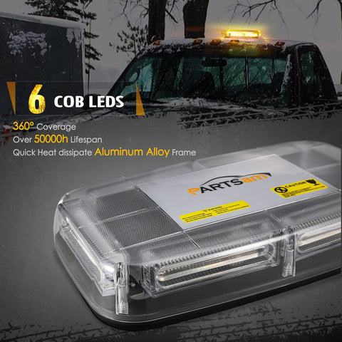 Image of Partsam LED Roof Top Strobe Lights for Snow Plow, Trucks