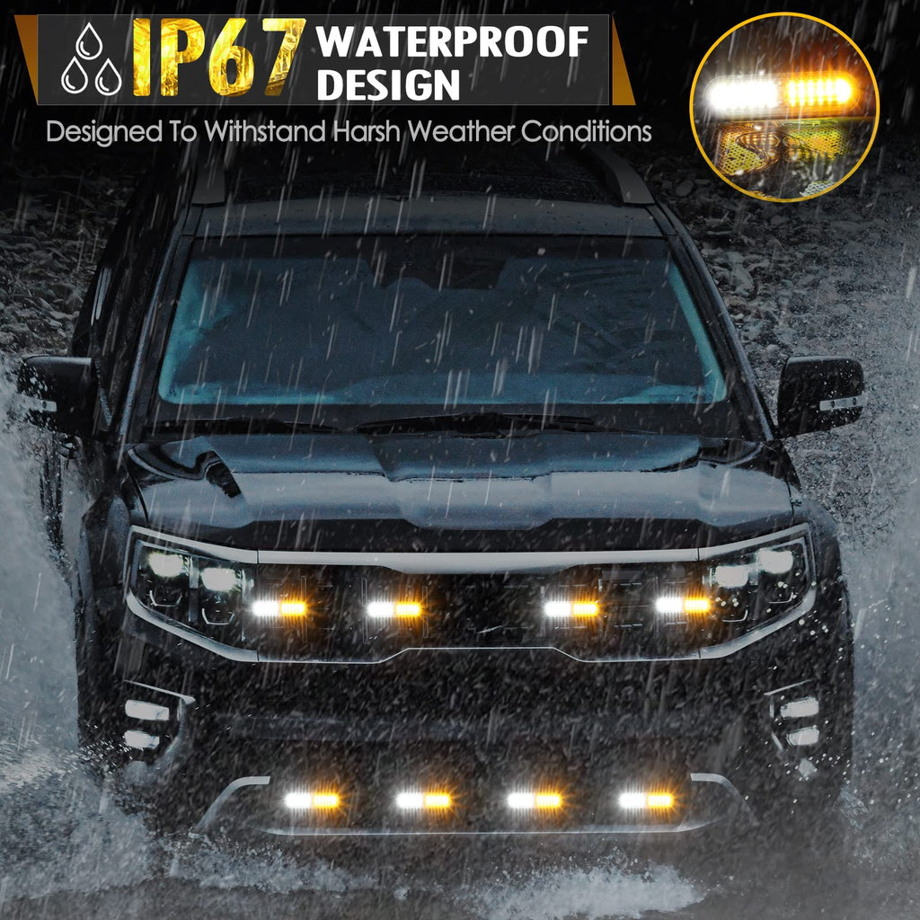 Partsam LED Emergency White Amber Strobe Lights