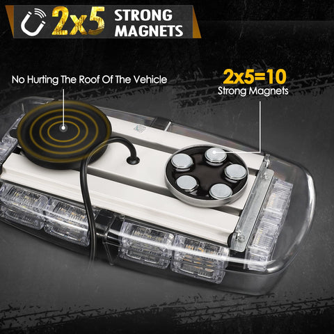 Image of Partsam LED Roof Top Strobe Lights for Snow Plow/Construction Vehicles