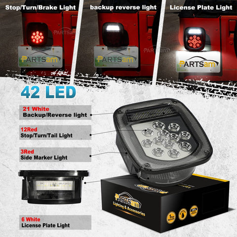 Image of Partsam Tail Lights Lamps for Jeep Wrangler TJ YJ CJ5 CJ7 1979-2006