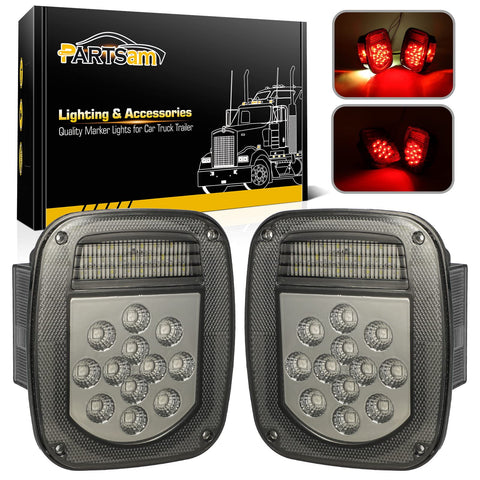 Image of Partsam Tail Lights Lamps for Jeep Wrangler TJ YJ CJ5 CJ7 1979-2006