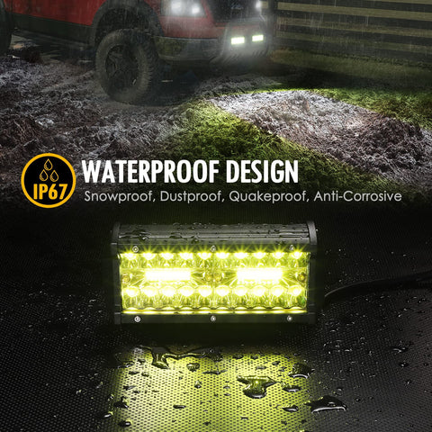 Image of Partsam Amber 12000LM Triple Rows Fog Lights for ATV UTV SUV Trucks