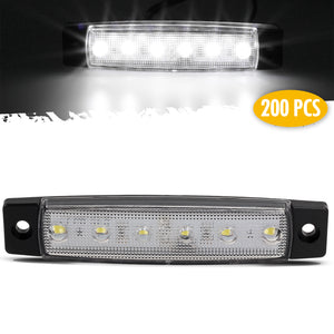 Partsam 200 Pcs 3.8" 6 LED White Side Marker Lights