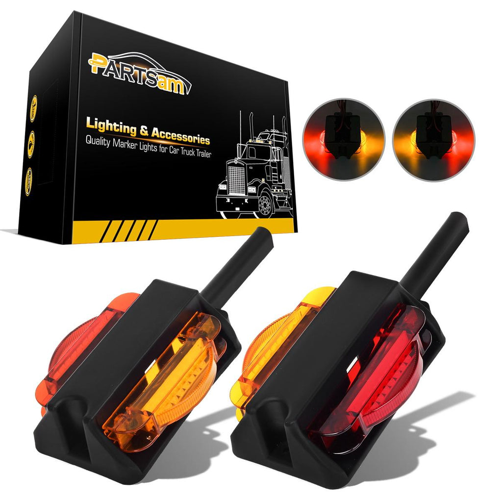 LED Trailer Fender Light Set/2 - Double Face 4inch LED Marker Clearance Lights 7Diode