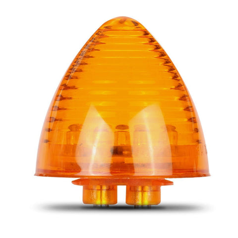 Image of Partsam 10 Amber 2" Round Side Marker Light Beehive Cone Light 9 Diodes Sealed Multifunctional LED Beehive Light Truck Trailer Rear Tracking Light