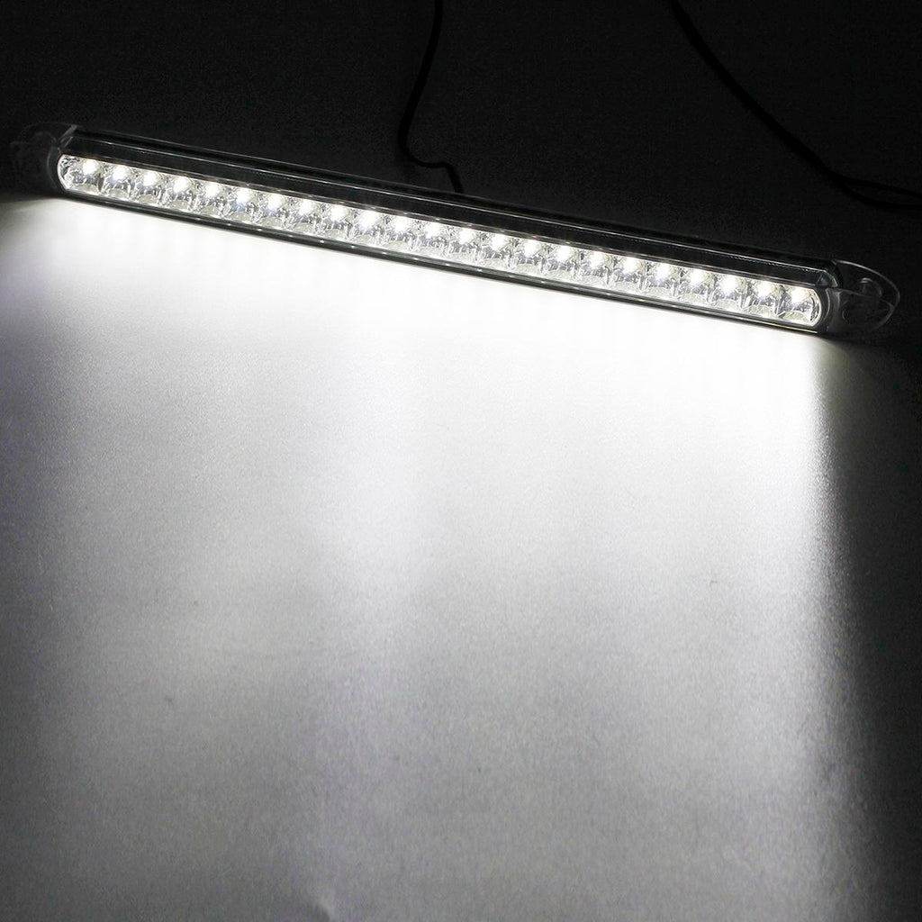Partsam 2PCS 17" White 23LED Surface Mount Truck Reverse Backup Tail Light Bars Waterproof