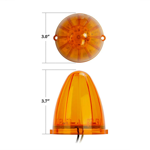 Image of Partsam 5PCS 17LED Amber Cab Marker Top Roof Running Light LED Light Replacement for Kenworth Peterbilt Freightliner Mack Heavy Duty Trucks Waterproof Front Head Indicator Signal Light