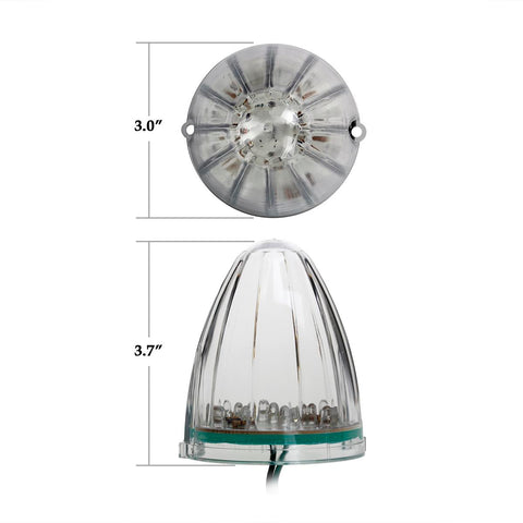 Image of Partsam 5X Roof Running Top Marker Light Clear Amber 17 LED Clear Lens Replacement for Kenworth Peterbilt Freightliner Mack