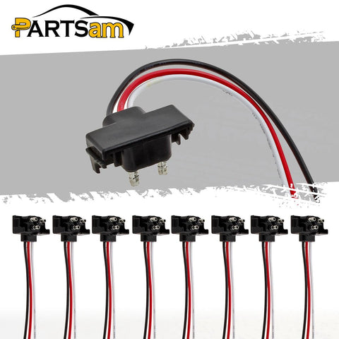 Image of 8x Truck Trailer Molded 3 Prong Pigtail Harness Stop Turn Tail Brake Backup Light