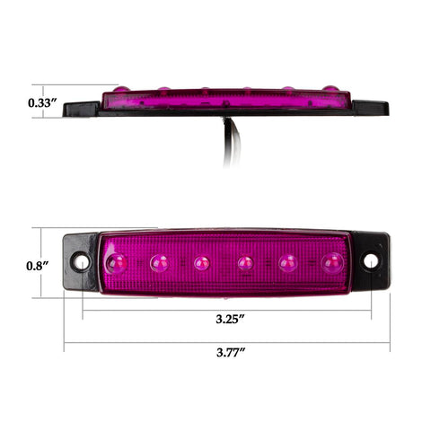 Image of Partsam 20Pcs 3.8 6 LED Clearance Truck Trailer RV Side Marker Indicators Purple 12V, Purple Trailer Marker Lights, Rear Side Marker Lamp, Led Marker Lights for Trucks, Cab Marker, RV Marker light