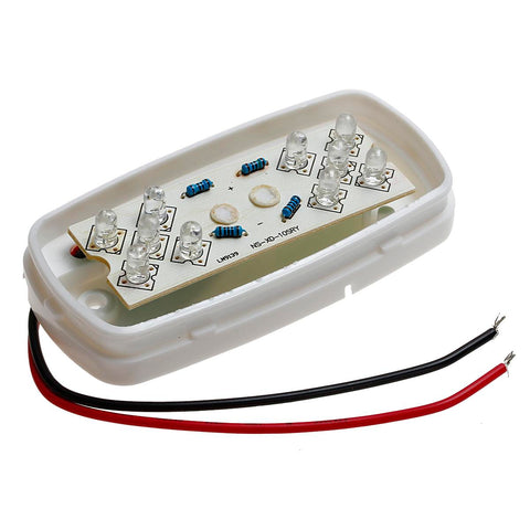 Image of Partsam 5Pcs Double Bubble Bullseye Led Side Marker Clearance Lights Red 10 Diodes Surface Mount Waterproof 4inch Rectangular Rectangle Tiger eye Led Marker Lights for RV Truck Camper ORV ATV Motorcycle