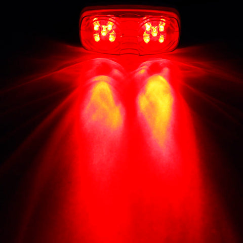 Image of Partsam 5Pcs Double Bubble Bullseye Led Side Marker Clearance Lights Red 10 Diodes Surface Mount Waterproof 4inch Rectangular Rectangle Tiger eye Led Marker Lights for RV Truck Camper ORV ATV Motorcycle