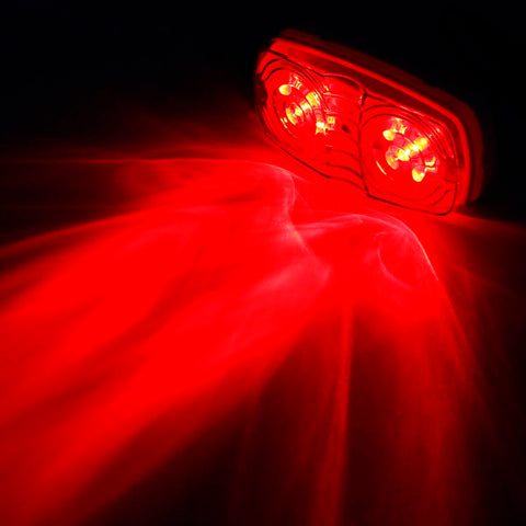 Image of Partsam 5Pcs Double Bubble Bullseye Led Side Marker Clearance Lights Red 10 Diodes Surface Mount Waterproof 4inch Rectangular Rectangle Tiger eye Led Marker Lights for RV Truck Camper ORV ATV Motorcycle