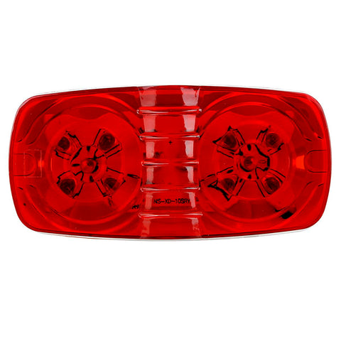 Image of Partsam 5Pcs Double Bubble Bullseye Led Side Marker Clearance Lights Red 10 Diodes Surface Mount Waterproof 4inch Rectangular Rectangle Tiger eye Led Marker Lights for RV Truck Camper ORV ATV Motorcycle