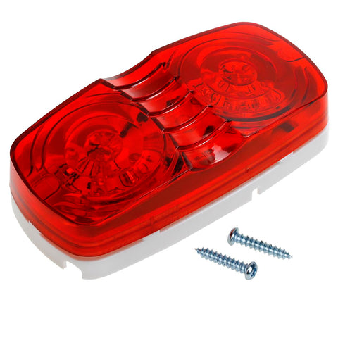 Image of Partsam 5Pcs Double Bubble Bullseye Led Side Marker Clearance Lights Red 10 Diodes Surface Mount Waterproof 4inch Rectangular Rectangle Tiger eye Led Marker Lights for RV Truck Camper ORV ATV Motorcycle