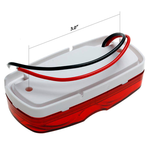 Image of Partsam 5Pcs Double Bubble Bullseye Led Side Marker Clearance Lights Red 10 Diodes Surface Mount Waterproof 4inch Rectangular Rectangle Tiger eye Led Marker Lights for RV Truck Camper ORV ATV Motorcycle