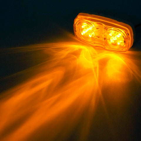 Image of Partsam Five Trailer Marker LED Light Double Bullseye Amber 10 Diodes Light