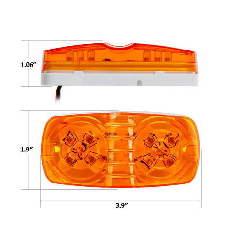 Image of Partsam 10x Double Bubble Bullseye Side Marker Light 10LED Bulls Tiger Eye Amber Trailer