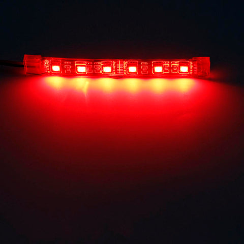 Image of Partsam 2 x 4.5inch Motorcycle LED Third Brake Light Universal Tail Brake Stop Turn Signal Running Light Super Bright 6SMD Red LED Strip Light Bar