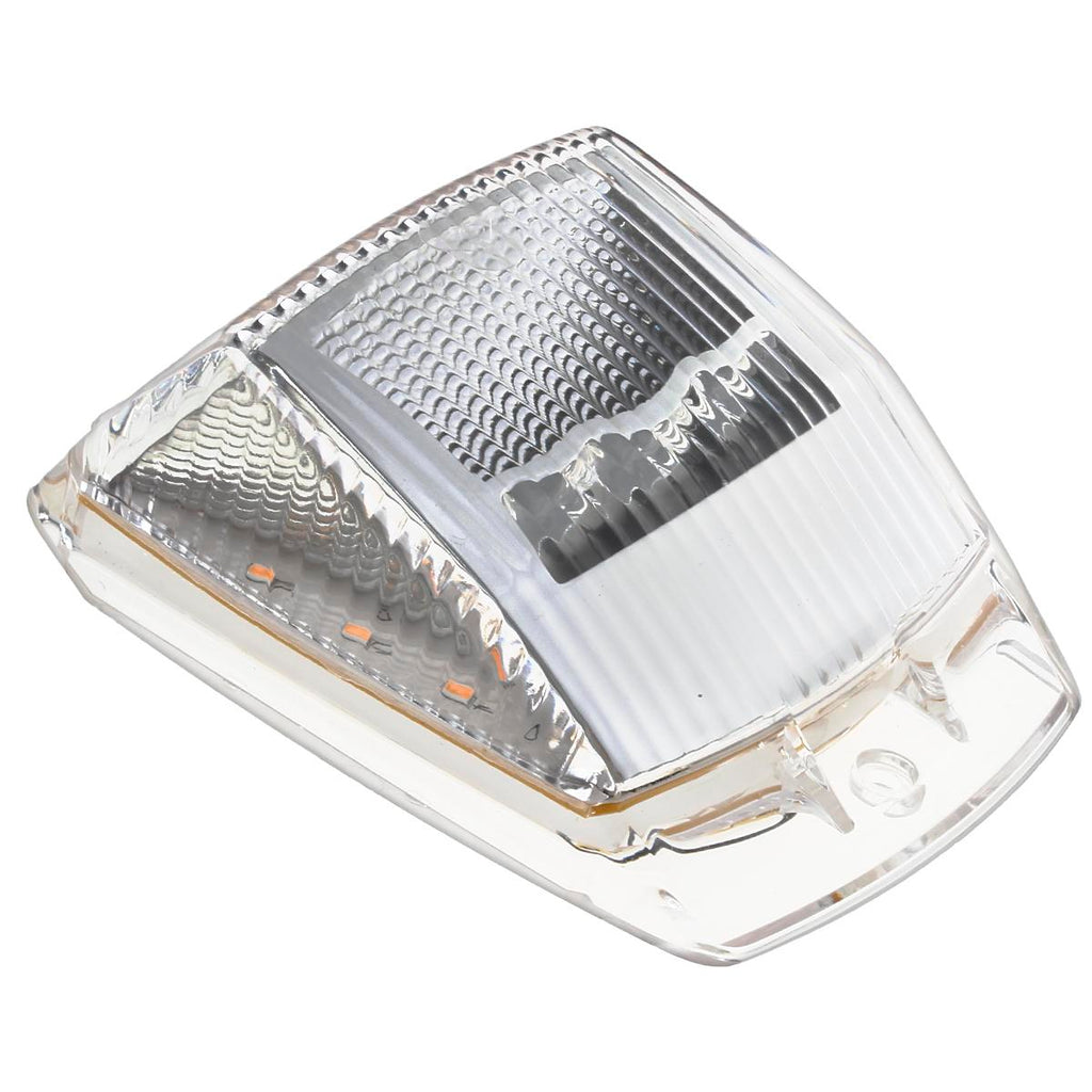 Partsam 5pcs 17 LED Clear Lens 5*3.75" Amber Cab Marker Top Roof Running Truck Cab Light Waterproof Top Reflective Lights Compatible with Peterbilt/Kenworth/Freightliner/Mack/