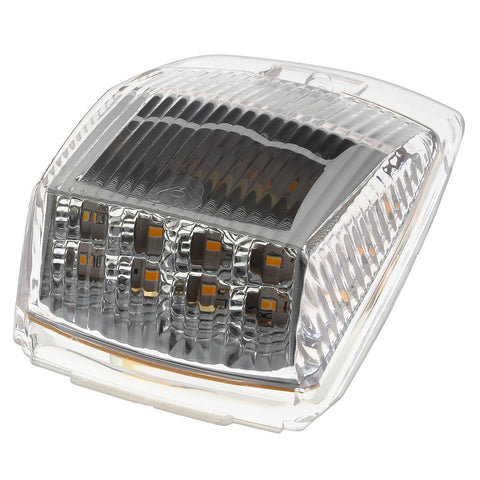 Image of Partsam 5pcs 17 LED Clear Lens 5*3.75" Amber Cab Marker Top Roof Running Truck Cab Light Waterproof Top Reflective Lights Compatible with Peterbilt/Kenworth/Freightliner/Mack/