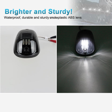 Image of Partsam LED Cab Lights 5PCS Smoke Cab Marker Roof Running Lights Top White 9 LED Assembly Replacement for Dodge Ram 1500 2500 3500 4500 5500 2003-2018 Pickup Trucks RVs