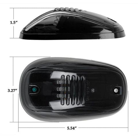 Image of Partsam LED Cab Lights 5PCS Smoke Cab Marker Roof Running Lights Top White 9 LED Assembly Replacement for Dodge Ram 1500 2500 3500 4500 5500 2003-2018 Pickup Trucks RVs