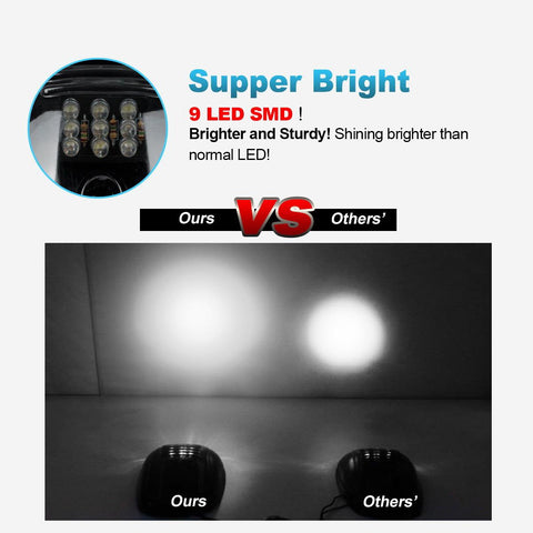 Image of Partsam LED Cab Lights 5PCS Smoke Cab Marker Roof Running Lights Top White 9 LED Assembly Replacement for Dodge Ram 1500 2500 3500 4500 5500 2003-2018 Pickup Trucks RVs