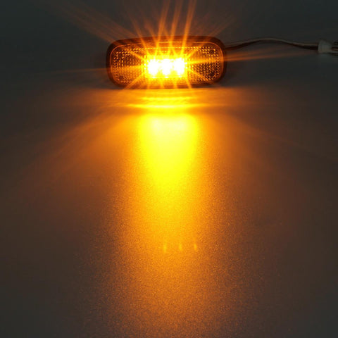 Image of Partsam 2x Amber + 2x Red LED Fender Marker Replacement For DODGE 2003-2009 RAM 3500, Smoked Lens LED Fender Bed Side Marker Lights Set Assembly Replacement For Dodge RAM 2500 3500 HD Trucks