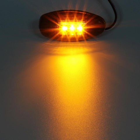 Image of Partsam Dually LED Fender Bed Side Marker Lights Set Smoke Lens Replacement For Silverado and Sierra 1999-2013 Dually 2500 3500 HD Dual Wheeler Trucks (2 x Amber, 2 x Red)