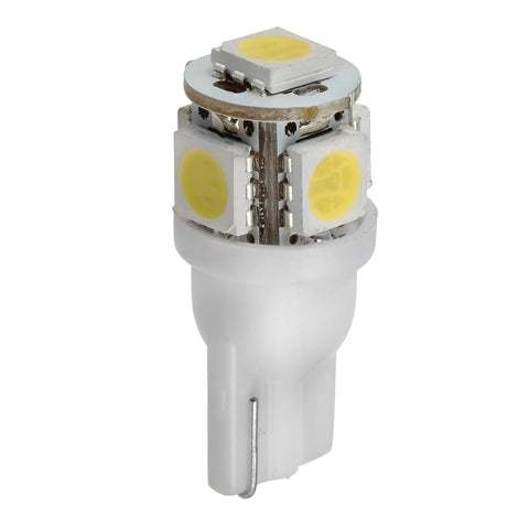 Image of Partsam T10 LED Light Bulbs 5X White 161 168 194 Wedge Base Lights 5-5050-SMD for Cab Roof Running Marker Light LED Backup License Plate Parking Turn Signal Light
