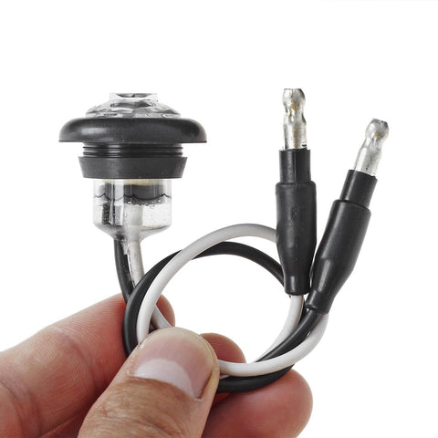 Image of Partsam 10x Amber 3/4" Round Bullet Trailer Amber Led Side Marker Clearance Lights Kit Grommets Clear Lens w/Plug Connectors Waterproof 12V 3/4" Led Marker Lights for Trailer Truck Boat RV Pickups