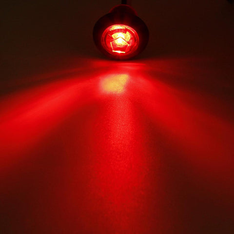 Image of Partsam 10Pcs 3/4" Inch Mini Round Trailer LED Clearance and Side Marker Lights Clear Lens Grommet Mount w Bullet Plugs Sealed 3/4" Led Marker Lights for Pickup Trucks Waterproof 12V (5Amber + 5Red)