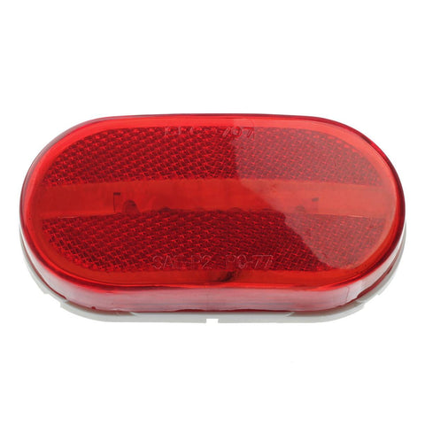 Image of Partsam 2Pcs Red 4 Inch Oblong Led Clearance and Side Marker lights Lamps with Reflex Lens White Base RV Camper Surface Mount, Sealed 2x4 Reflective Rectangular Rectangle Led Marker Lights Lights 12V