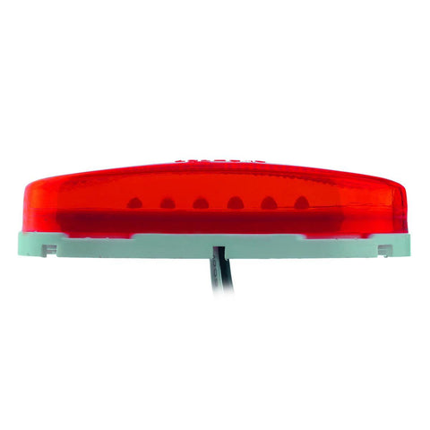 Image of Partsam 2Pcs Red 4 Inch Oblong Led Clearance and Side Marker lights Lamps with Reflex Lens White Base RV Camper Surface Mount, Sealed 2x4 Reflective Rectangular Rectangle Led Marker Lights Lights 12V