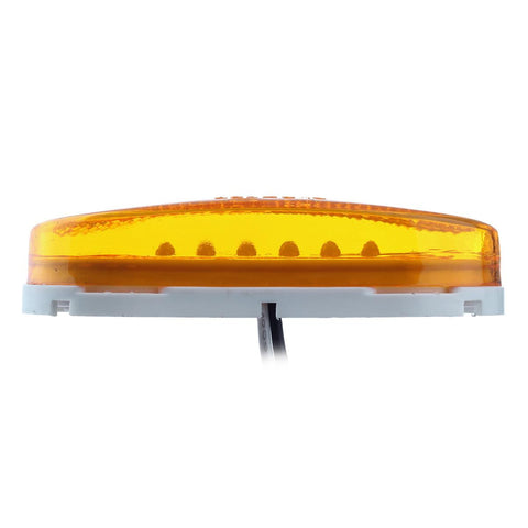 Image of Partsam 4Pcs 4 Inch Oblong Trailer Amber Side Marker and Clearance Lights 6 Diodes 2x4 Sealed Surface Mount with Reflex Lens For RV Camper Trucks Van Caravan Rectangle Rectangular Led Lights