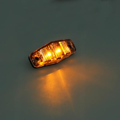 Image of Partsam 8pcs 2.5inch Oval Side Fender Marker Light Red/Amber Clear Lens Universal Surface Mount LED Light, Truck Boat Trailer Sealed Mini Trailer Led Marker Clearance Identification Lights 2 Diodes