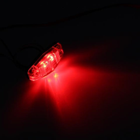 Image of Partsam 8pcs 2.5inch Oval Side Fender Marker Light Red/Amber Clear Lens Universal Surface Mount LED Light, Truck Boat Trailer Sealed Mini Trailer Led Marker Clearance Identification Lights 2 Diodes